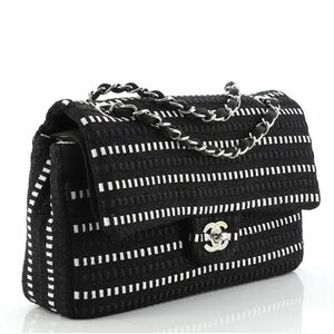 Chanel classic double flab tweet and ribbon medium